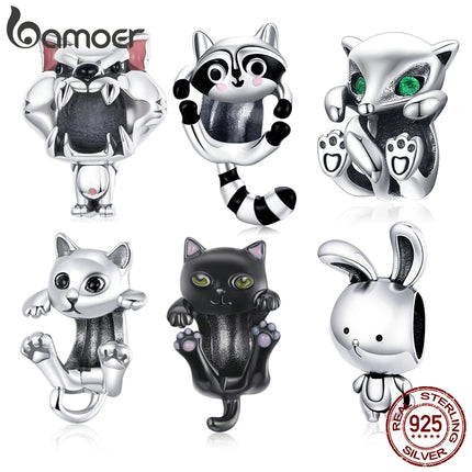 Your Favorite 925 Sterling Silver Cat Animal Bead Charms