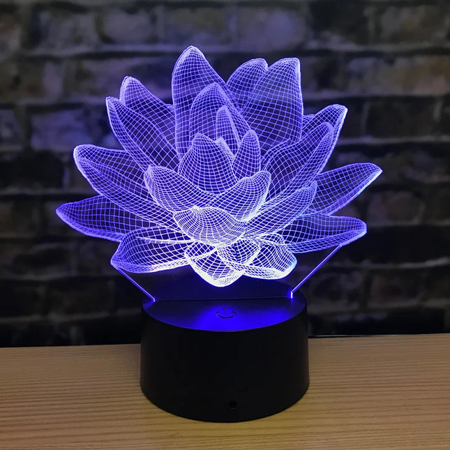 3D Lotus Flower 7ColorChanging LED Night Light