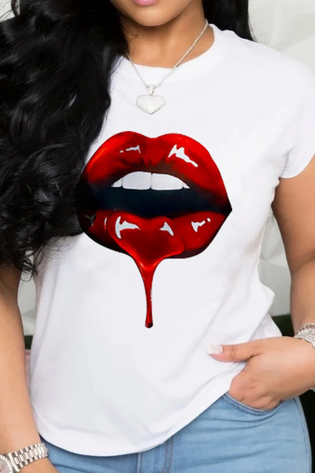 Women Funny Lips Graphic Tees