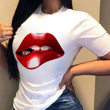 Women Funny Lips Graphic Tees