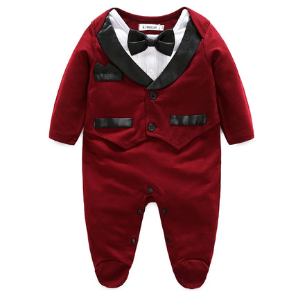 Baby Boys Bowtie Gentleman Suit Rompers - Kids Shop Mad Fly Essentials
