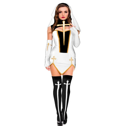 Women Sexy Nun Cosplay Carnival Costume
