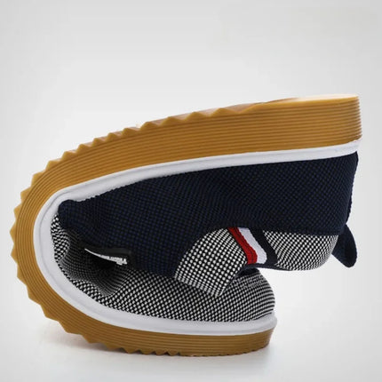 Men Lace Vulcanized Canvas Boat Loafers