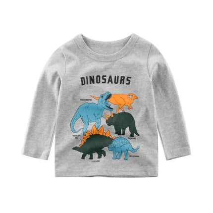 Baby Boys 2-9Y Cartoon Dinosaur Long Sleeve Sweatshirts
