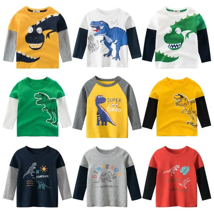 Baby Boys 2-9Y Cartoon Dinosaur Long Sleeve Sweatshirts
