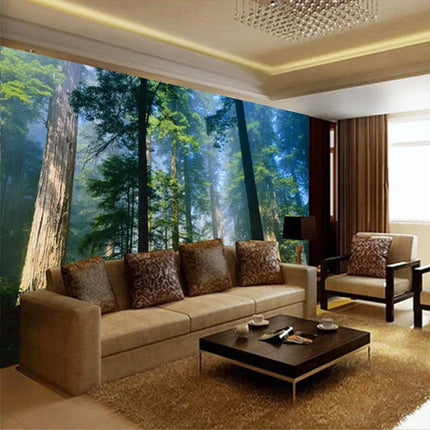 Custom 3D Nature Forest Sunshine Mural Wallpaper