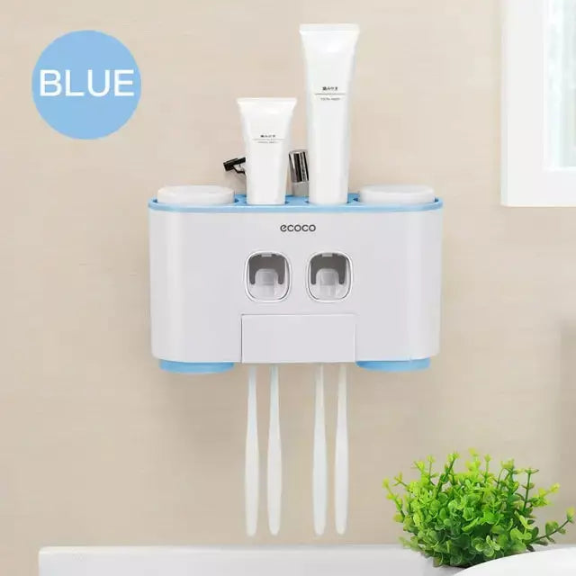 Automatic Toothpaste Squeezer Toothbrush Holder Set