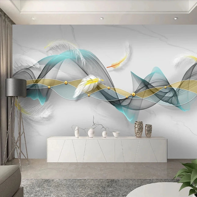 Custom 3D Smoke Feathers Mural Wallpaper