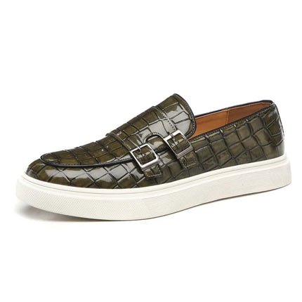 Men Retro British Casual Leather Crocodile Loafers