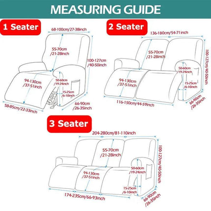 1/2/3 Seater Recliner Jacquard Sofa Slipcover - Slipcover - S - EMIGA - Mad Fly Essentials