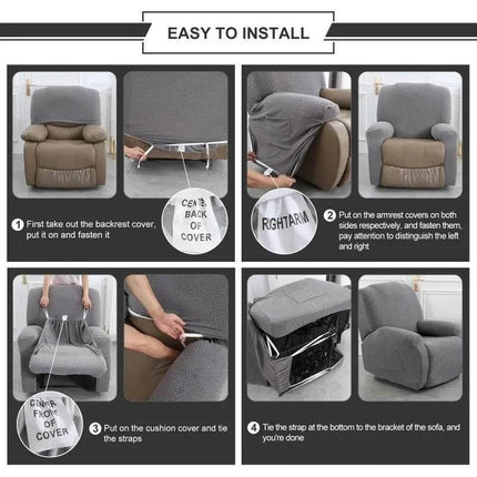 1/2/3 Seater Recliner Jacquard Sofa Slipcover - Slipcover - S - EMIGA - Mad Fly Essentials