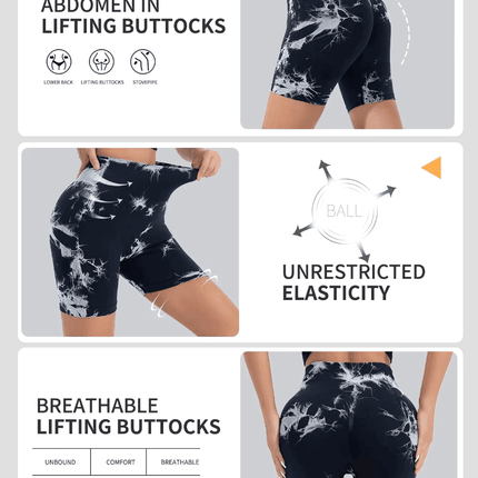 Women Pink Tie Dye Yoga Fitness Shorts - Mad Fly Essentials