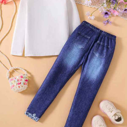Girl Spring Unicorn Denim Jeans Outfit Set - Mad Fly Essentials