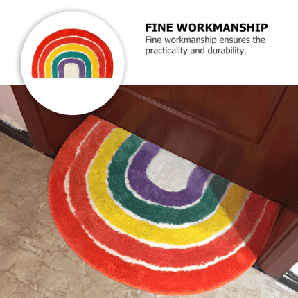 Cartoon Rainbow Anti-Slip Bathroom Area Rug - Mad Fly Essentials