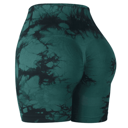 Women Pink Tie Dye Yoga Fitness Shorts - Mad Fly Essentials