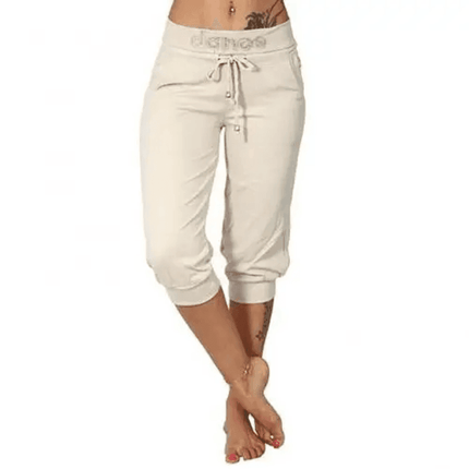 Women Low Rise Drawstring Capris Pocket Pants - Mad Fly Essentials