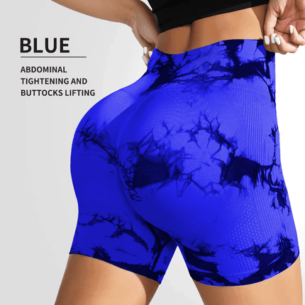 Women Pink Tie Dye Yoga Fitness Shorts - Mad Fly Essentials