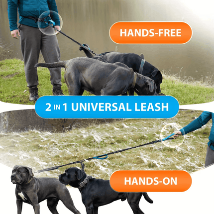 2in1 Reflective Double No Pull Dog Leash Pet Essentials - Pet Essentials - PETLOVEY - Mad Fly Essentials