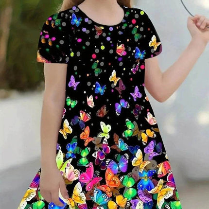3D Casual Butterfly Girl Party Dress - Mad Fly Essentials