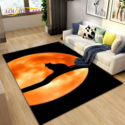 3D Cartoon Cat Moon Living Room Area Rug - Area Rug - LOUSIDREAM - Mad Fly Essentials