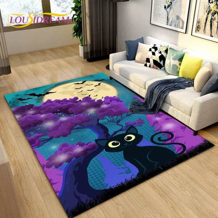 3D Cartoon Cat Moon Living Room Area Rug - Area Rug - LOUSIDREAM - Mad Fly Essentials