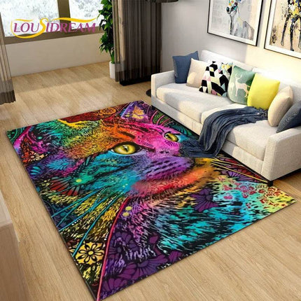 3D Cartoon Cat Moon Living Room Area Rug - Area Rug - LOUSIDREAM - Mad Fly Essentials