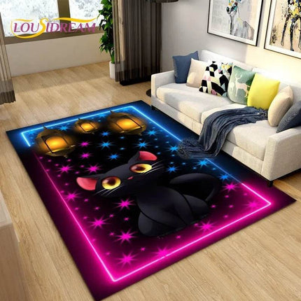 3D Cartoon Cat Moon Living Room Area Rug - Area Rug - LOUSIDREAM - Mad Fly Essentials