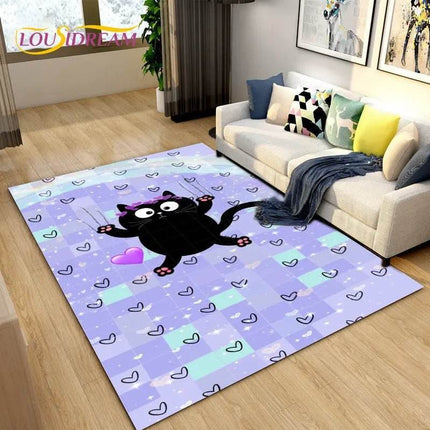 3D Cartoon Cat Moon Living Room Area Rug - Area Rug - LOUSIDREAM - Mad Fly Essentials