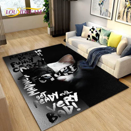 3D Cartoon Cat Moon Living Room Area Rug - Area Rug - LOUSIDREAM - Mad Fly Essentials