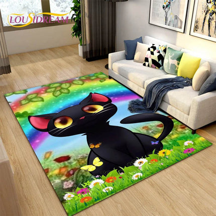 3D Cartoon Cat Moon Living Room Area Rug - Area Rug - LOUSIDREAM - Mad Fly Essentials