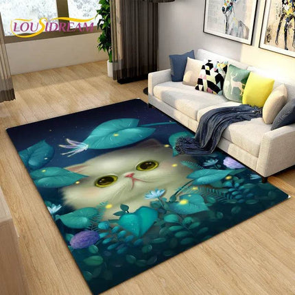 3D Cartoon Cat Moon Living Room Area Rug - Area Rug - LOUSIDREAM - Mad Fly Essentials