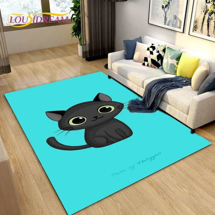 3D Cartoon Cat Moon Living Room Area Rug - Area Rug - LOUSIDREAM - Mad Fly Essentials