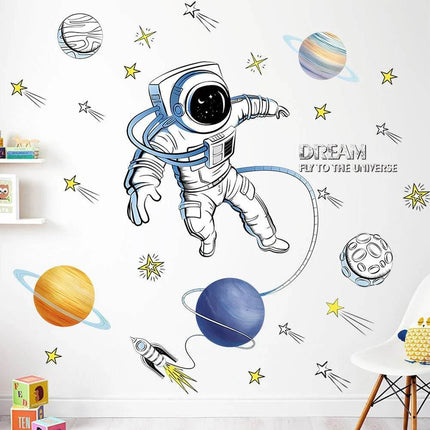 Creative Planetary Astronauts 3D Wall Sticker - 3D Wall Sticker - Sky Fragrant - Mad Fly Essentials