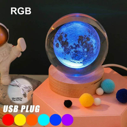 3D Crystal RGB Planetary Galaxy LED Night Light - LED Night Light - trecaan - Mad Fly Essentials