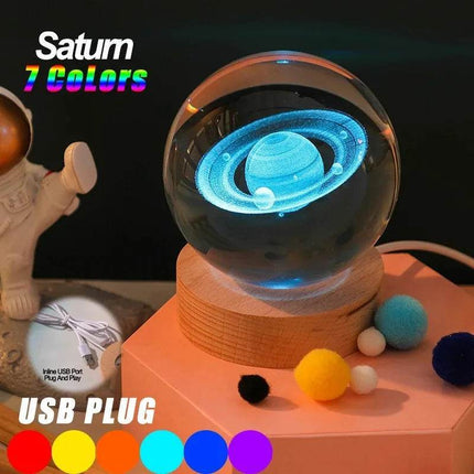 3D Crystal RGB Planetary Galaxy LED Night Light - LED Night Light - trecaan - Mad Fly Essentials