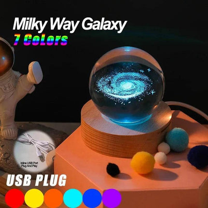 3D Crystal RGB Planetary Galaxy LED Night Light - LED Night Light - trecaan - Mad Fly Essentials