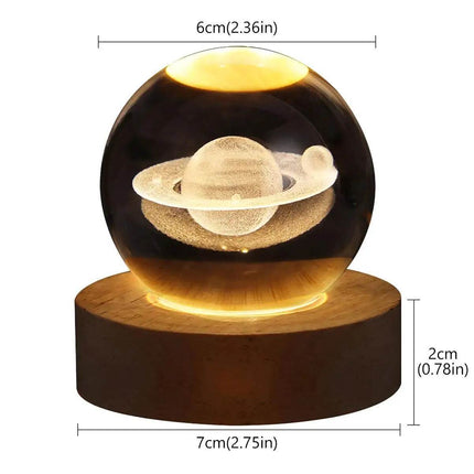 3D Crystal RGB Planetary Galaxy LED Night Light - LED Night Light - trecaan - Mad Fly Essentials