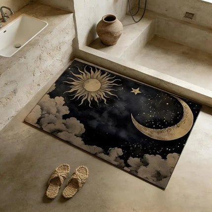 3D Doormat Black Cat Starry Night Art Entrance Doormat - 3D Doormat - Retro Rugs - Mad Fly Essentials