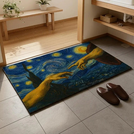 3D Doormat Black Cat Starry Night Art Entrance Doormat - 3D Doormat - Retro Rugs - Mad Fly Essentials