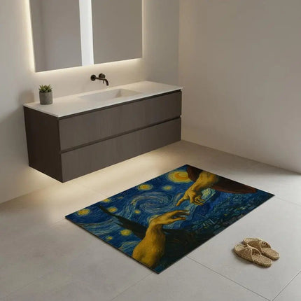 3D Doormat Black Cat Starry Night Art Entrance Doormat - 3D Doormat - Retro Rugs - Mad Fly Essentials
