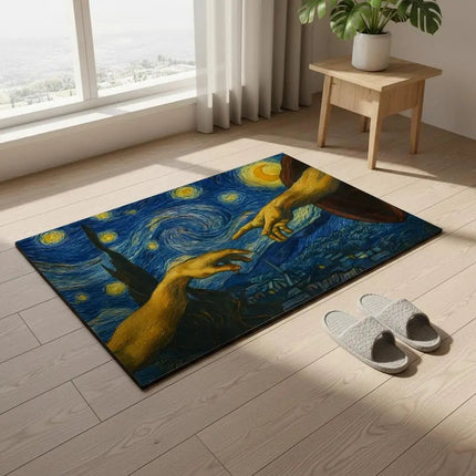 3D Doormat Black Cat Starry Night Art Entrance Doormat - 3D Doormat - Retro Rugs - Mad Fly Essentials