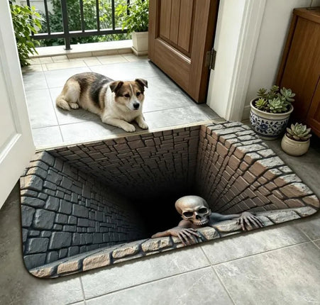 3D Doormat Optical Illusion Skull Pit Doormat - 3D Doormat - CSMY - Mad Fly Essentials