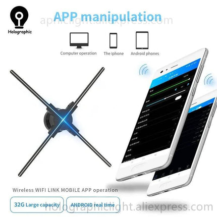 3D Fan Hologram LED Advertising Projector Home Essentials - Home Essentials - OnTool - Mad Fly Essentials