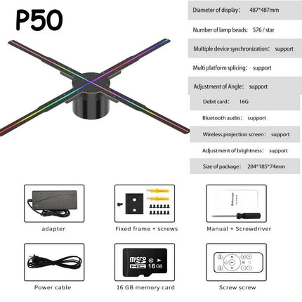 3D Fan Hologram LED Advertising Projector Home Essentials - Home Essentials - OnTool - Mad Fly Essentials