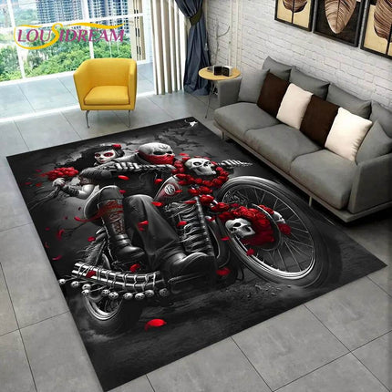 3D Gothic Horror Skull Dead Girl Area Rug - Area Rug - LOUSIDREAM - Mad Fly Essentials