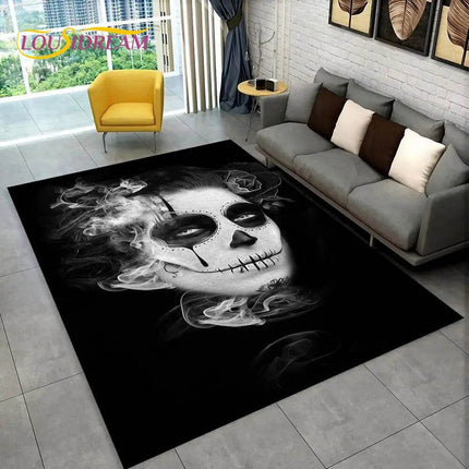 3D Gothic Horror Skull Dead Girl Area Rug - Area Rug - LOUSIDREAM - Mad Fly Essentials