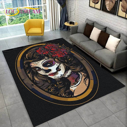 3D Gothic Horror Skull Dead Girl Area Rug - Area Rug - LOUSIDREAM - Mad Fly Essentials