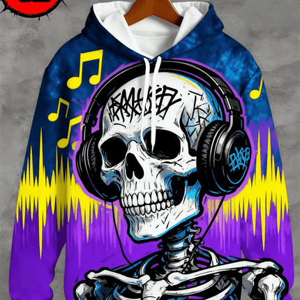 3D Hoodies Men Skull Skeleton 3D Graphic Pullover Tops Outerwear - 3D Hoodies - Day South Valley - Mad Fly Essentials