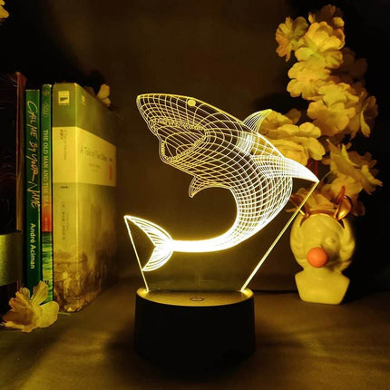 3d Illusion Shark Table LED Night Light - LED Night Light - Sololandor - Mad Fly Essentials