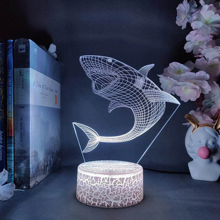 3d Illusion Shark Table LED Night Light - LED Night Light - Sololandor - Mad Fly Essentials